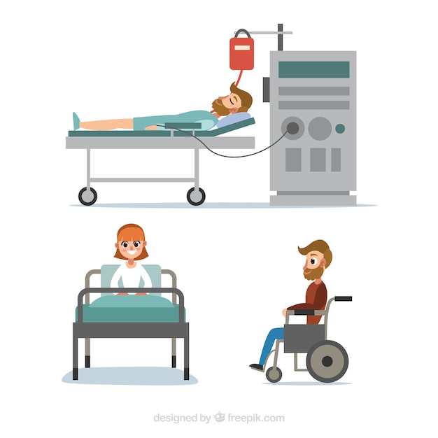 Free Vector collection of ill patients