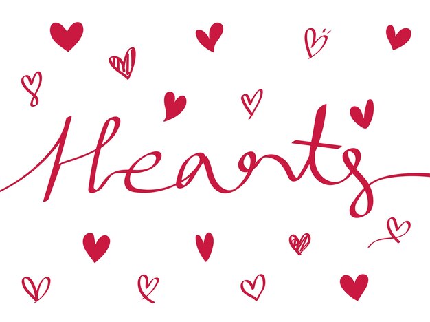 Collection of illustrated heart icons