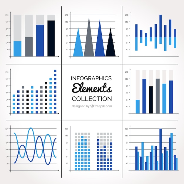 Free vector collection of infographic elements for statistics