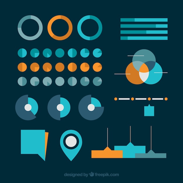 Free Vector collection of infographic elements