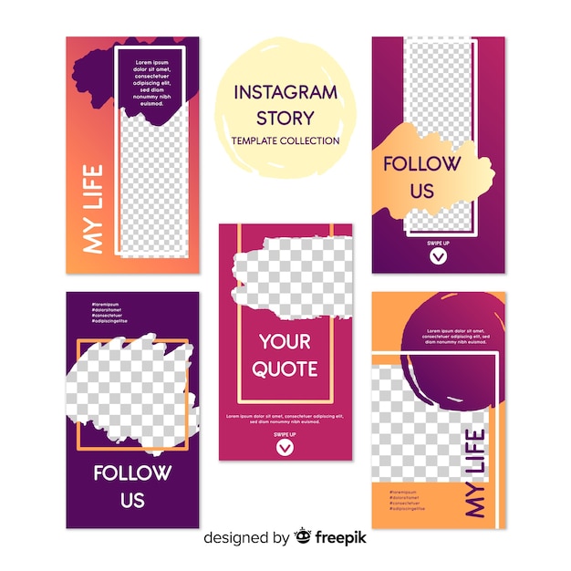 Collection of instagram stories templates