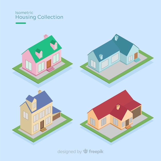 Collection of isometric houses