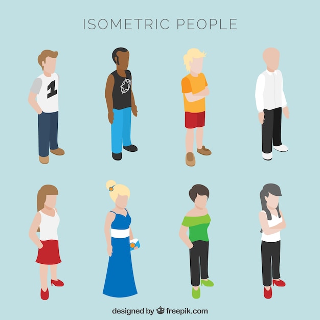 Collection of isometric people