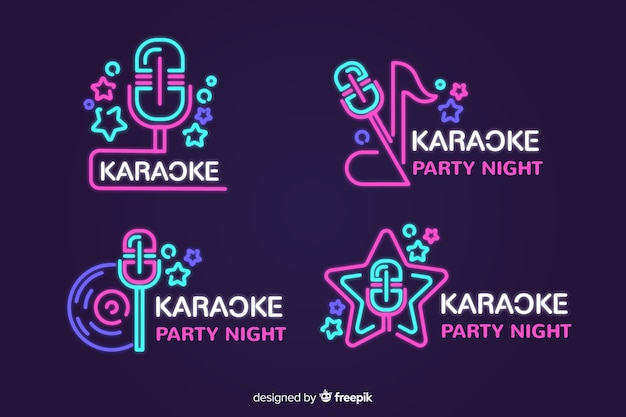 Collection of karaoke neon lights