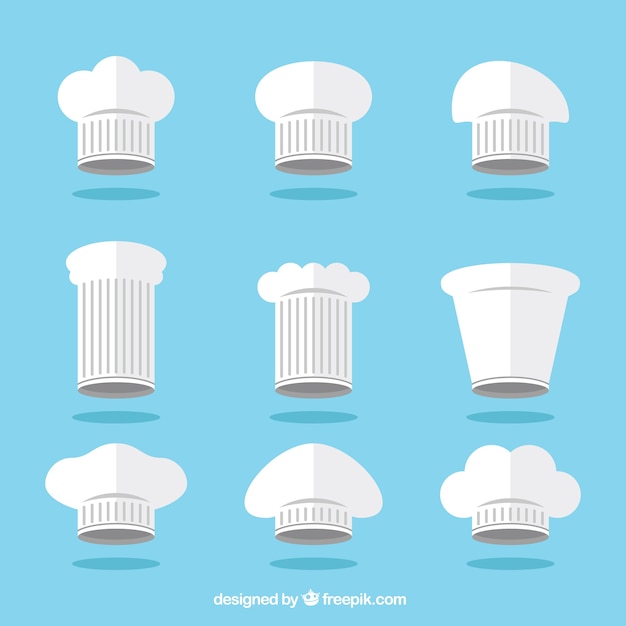 Free Vector collection of kitchen hat in flat design