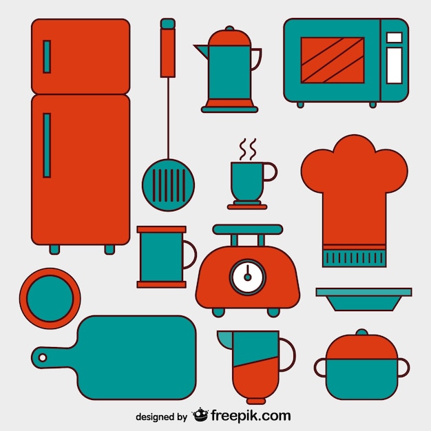 Collection of kitchen icons