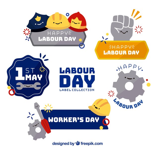 Collection of labour day stickers