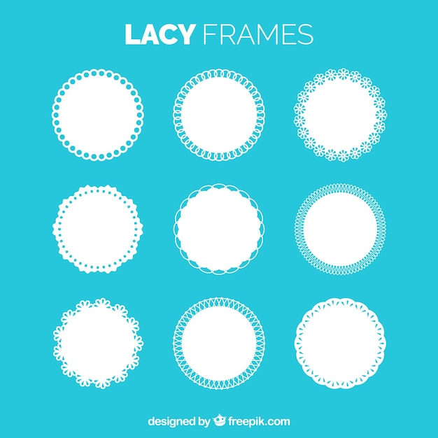 Collection of lace frame