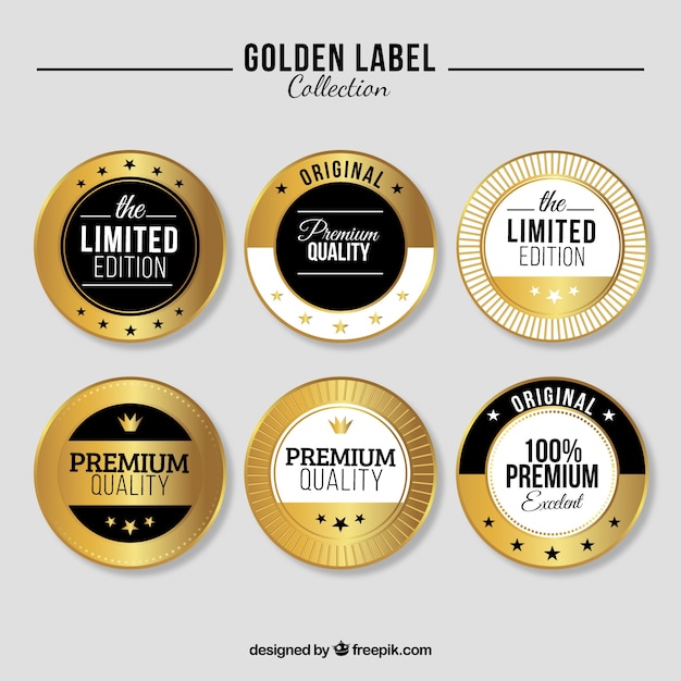 Collection of limited edition golden labels