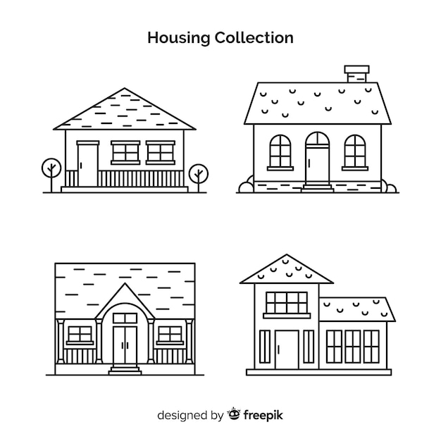 Free vector collection of lineal houses