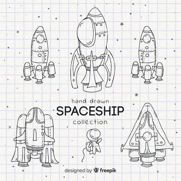 Free vector collection of lineal spaceships