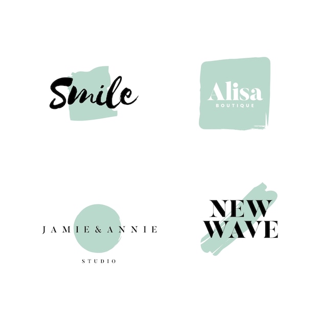 Collection of logos and branding vector