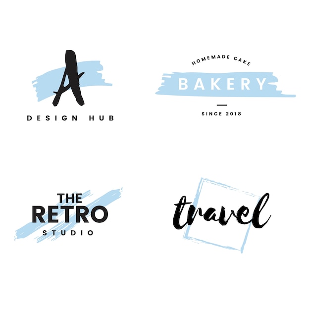 Collection of logos and branding vector