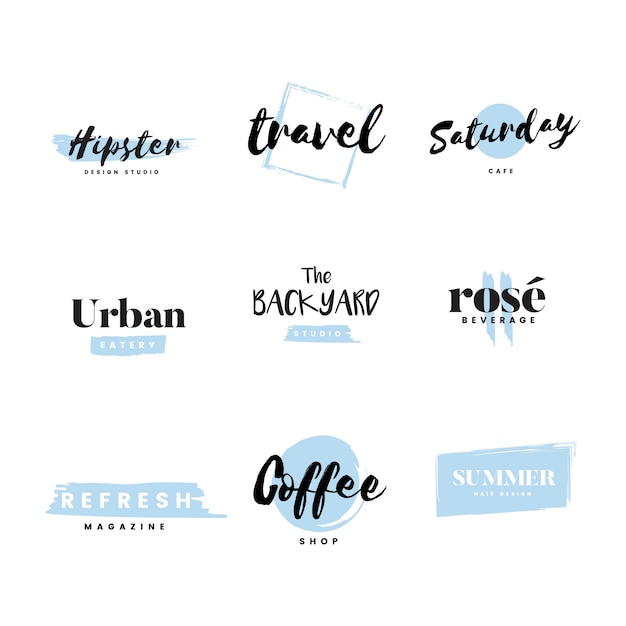 Collection of logos and branding vector