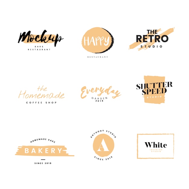 Collection of logos and branding vector