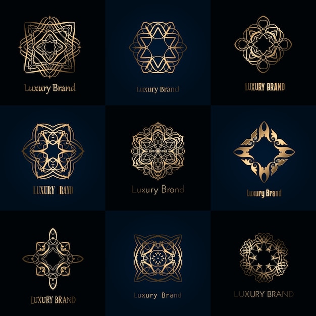 Free Vector collection of logos gold