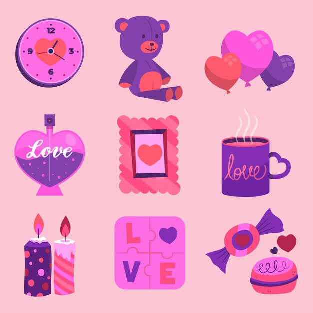 Collection of lovely valentine's day elements