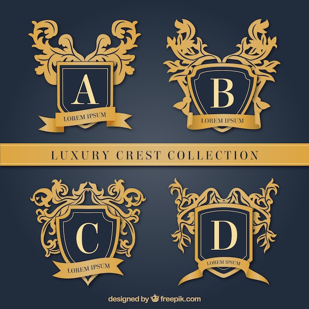 Free Vector collection of luxury crests