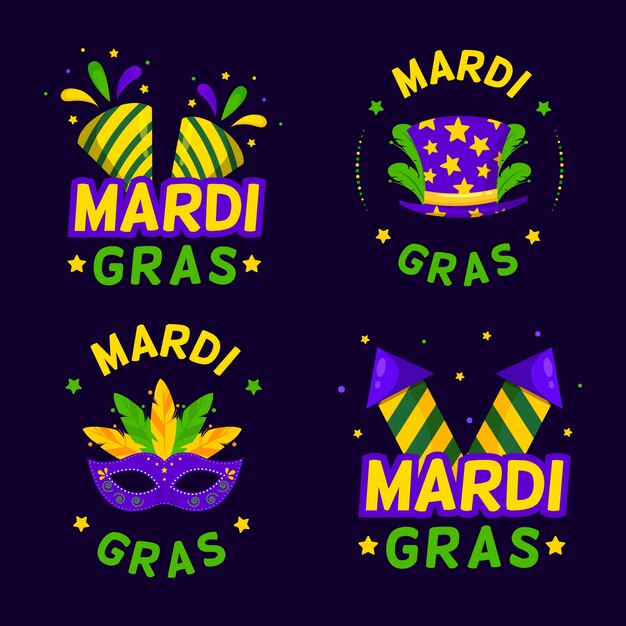 Collection of mardi gras badge