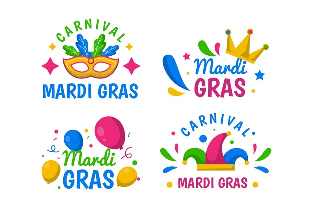 Collection of mardi gras badges