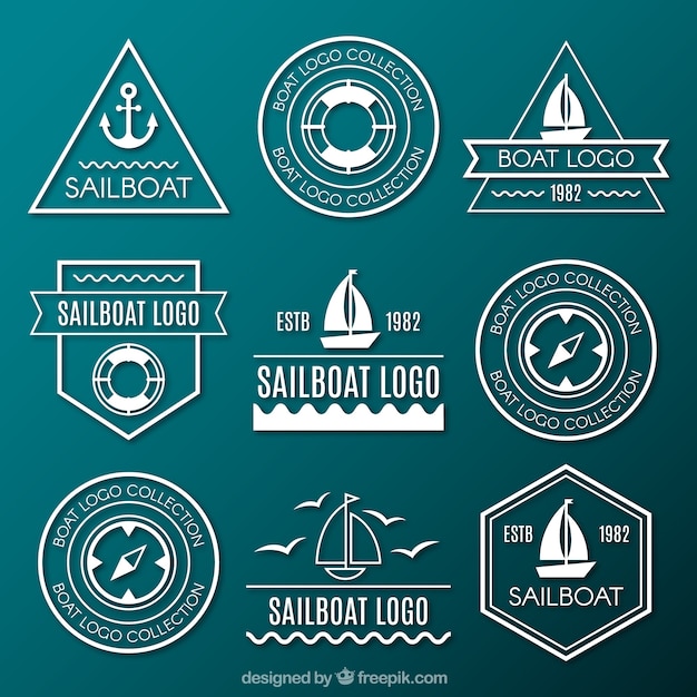 Free vector collection of marine logos