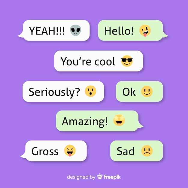 Collection of messages with emojis