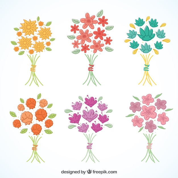 Free vector collection of minimalist bouquets