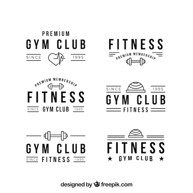 Collection of modern fitness badges