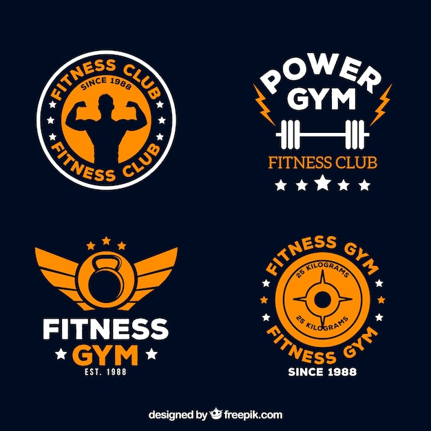 Collection of modern fitness labels