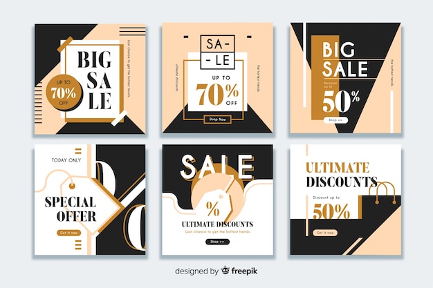 Free Vector collection of modern sales banner for social media