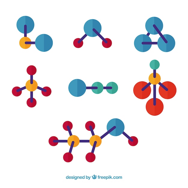 Collection of molecular structure in flat design