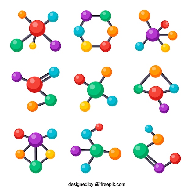 Collection of molecular structures of colors