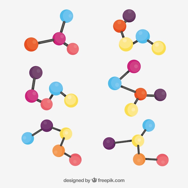 Collection of molecule in flat design