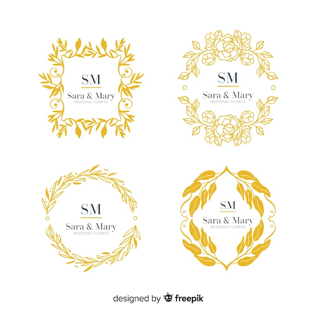 Collection of monogram wedding logos