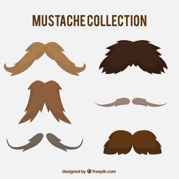 Collection of moustaches with different styles