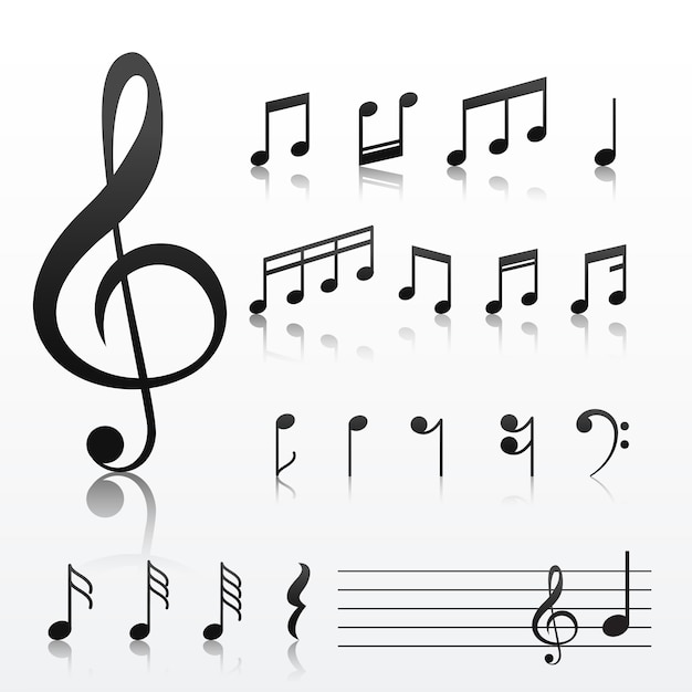 Free vector collection of music note symbols