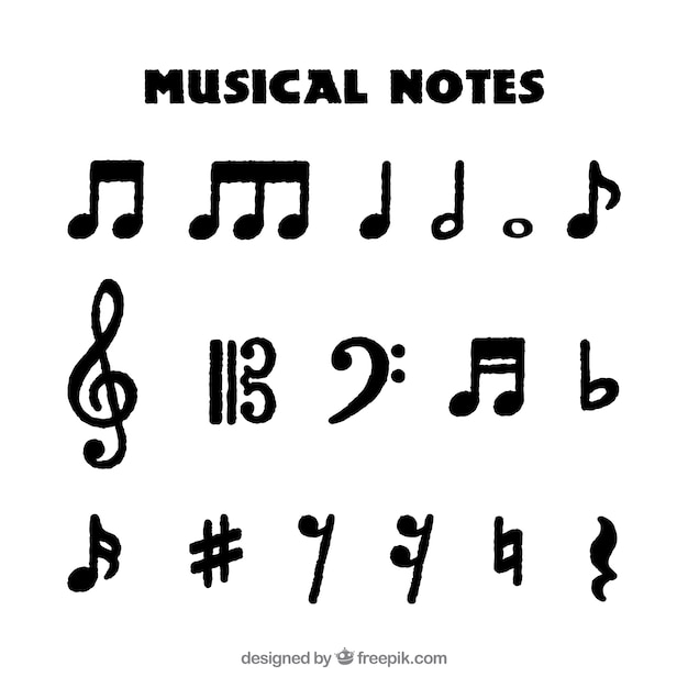 Free vector collection of musical notes