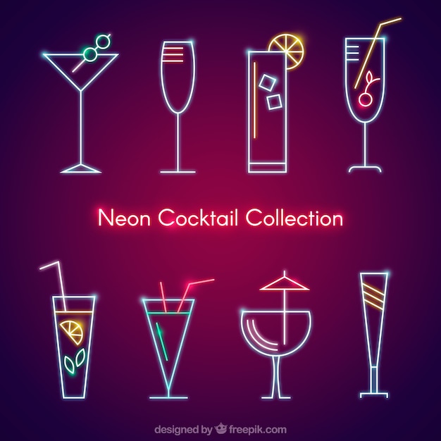 Collection of neon cocktail