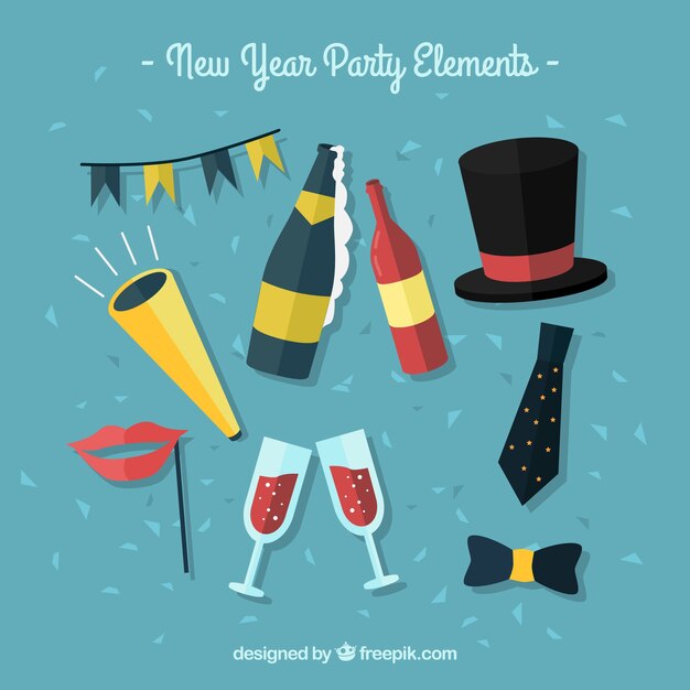 Collection of new year celebration element