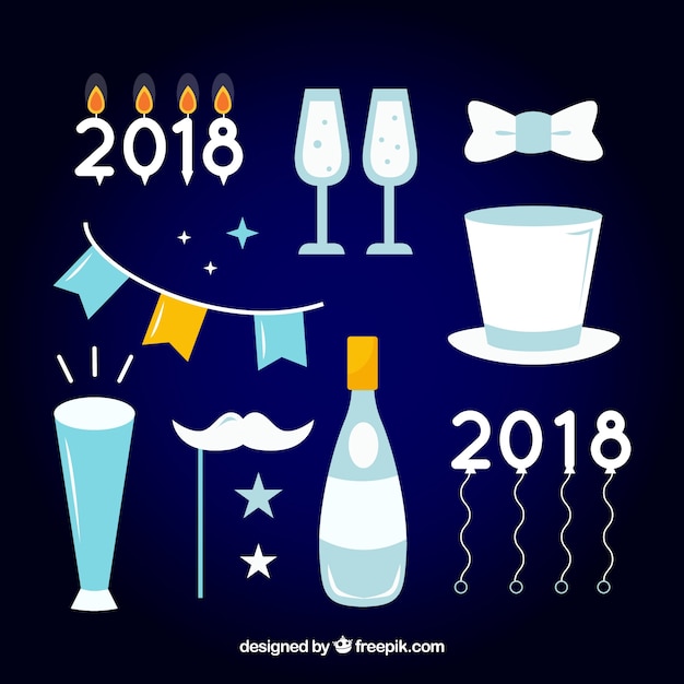 Free Vector collection of new year celebration element