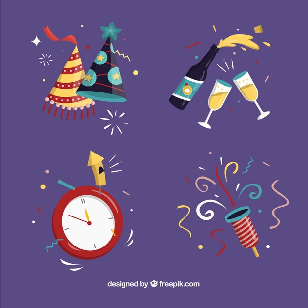 Collection of new year celebration element