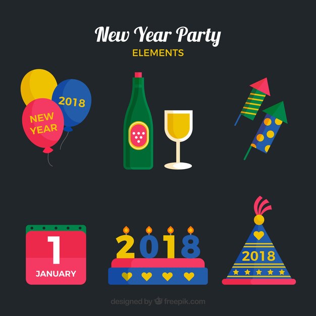 Collection of new year celebration element