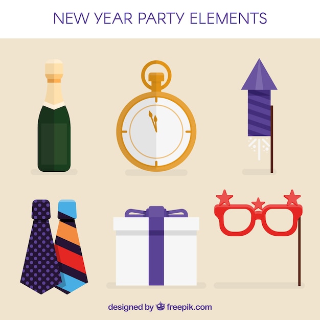 Free Vector collection of new year celebration element