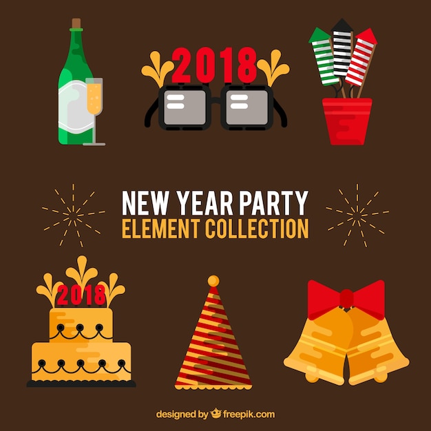 Free Vector collection of new year party element