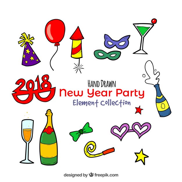 Collection of new year party element