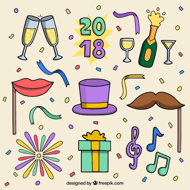 Collection of new year party element