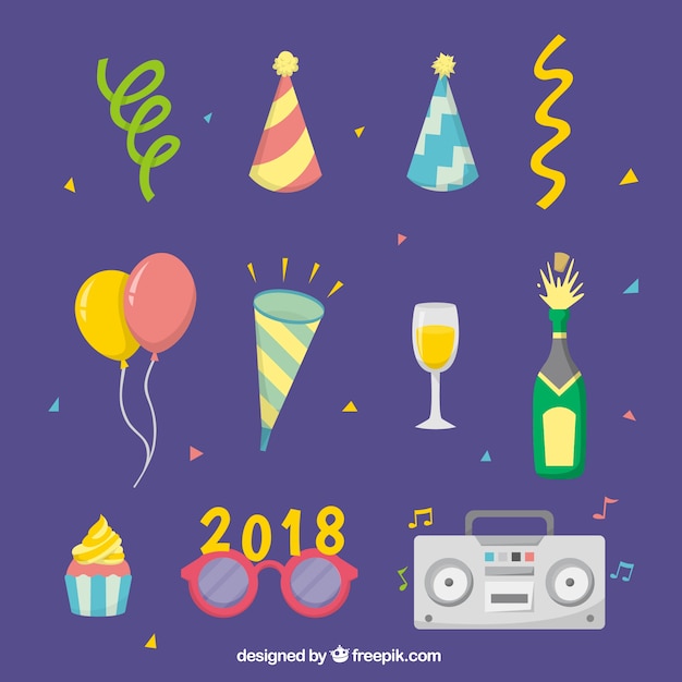 Collection of new year party element