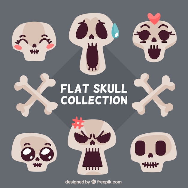 Free vector collection of nice skulls