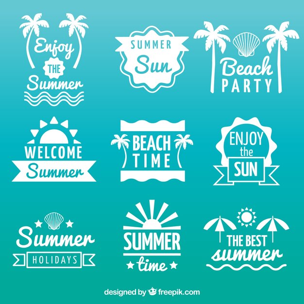 Collection of nice summer stickers