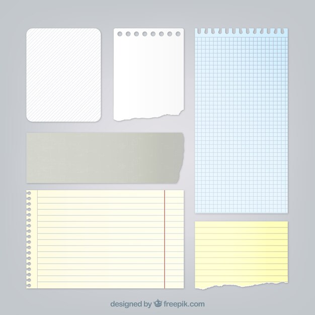 Collection of notepad sheets